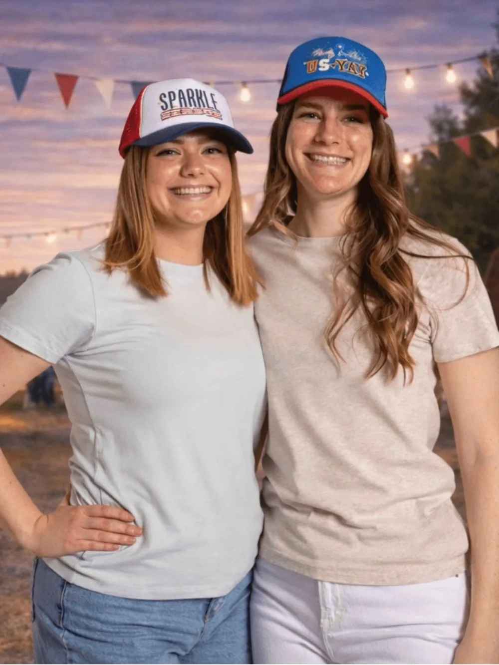 Sparkle Season Trucker Hat - Red White Blue